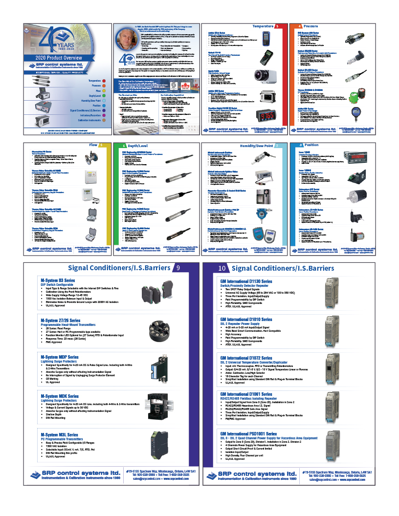 SRP Control Systems Ltd. Catalog