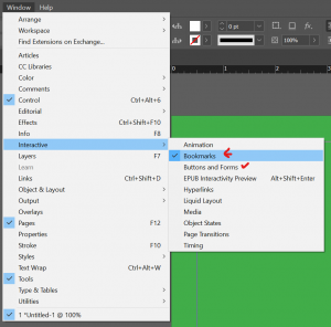How to create an Interactive Bookmarks in Adobe PDF in Indesign – Pixellucy
